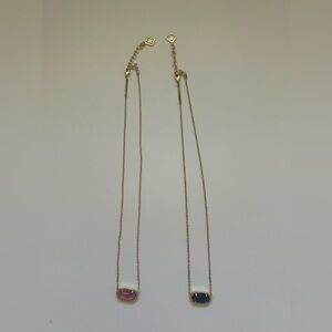 Kendra Scott Set of 2 Elisa Pendant Necklaces Azalea Illusion & Black